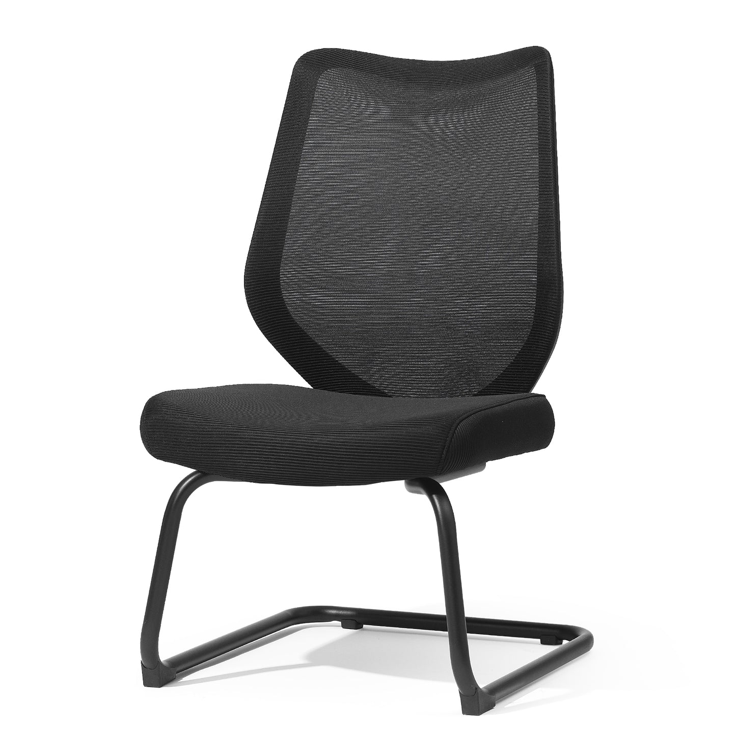 Office Chairs No Wheels Conference Room Chair Breathable Mesh Upgraded Cushion and Sled Base, Mid Back Reception Chair No Armrests