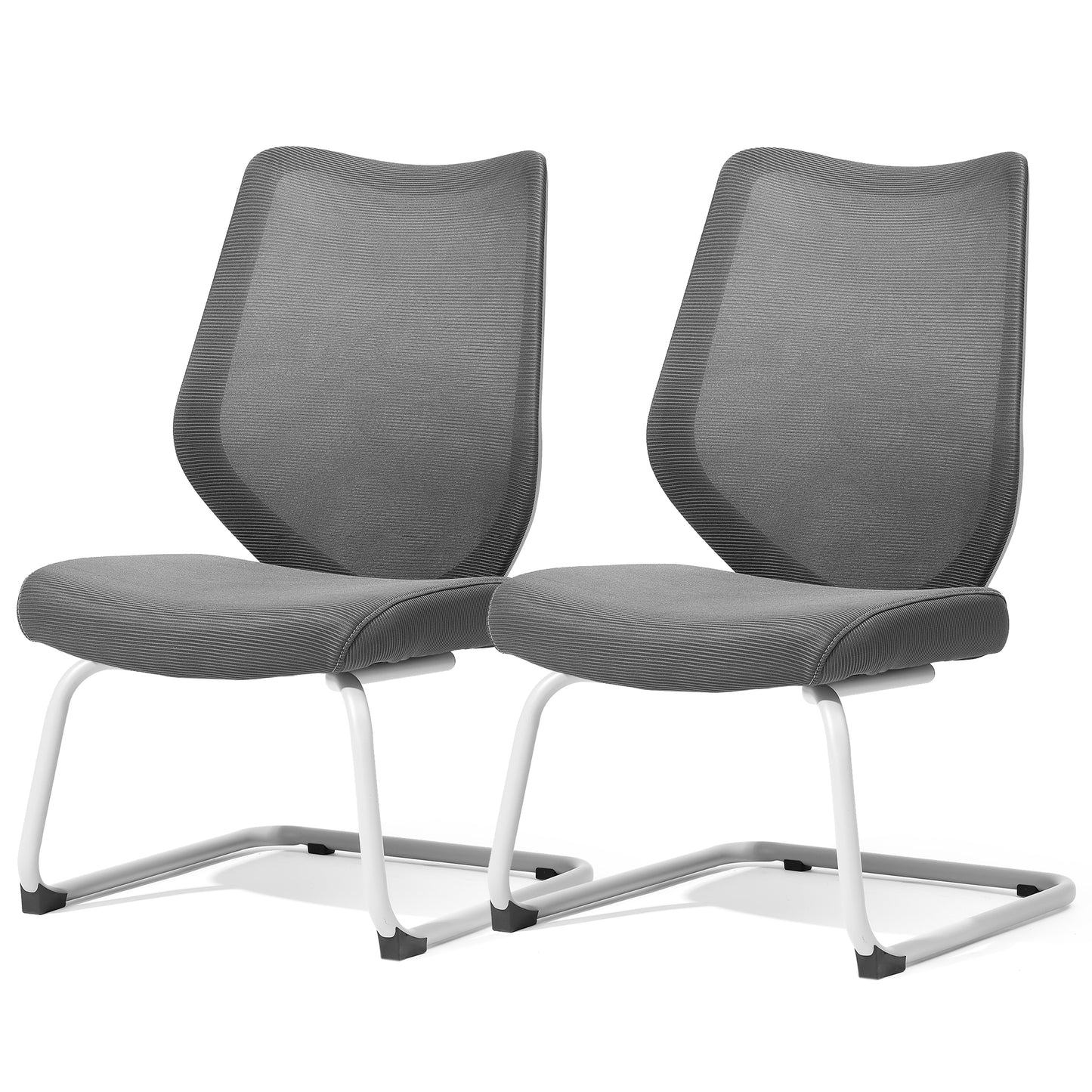 Office Chairs No Wheels Conference Room Chair Breathable Mesh Upgraded Cushion and Sled Base, Mid Back Reception Chair No Armrests