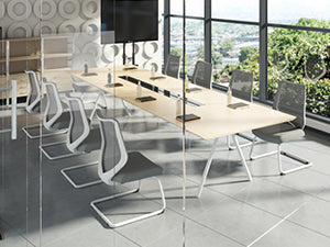 Office Chairs No Wheels Conference Room Chair Breathable Mesh Upgraded Cushion and Sled Base, Mid Back Reception Chair No Armrests