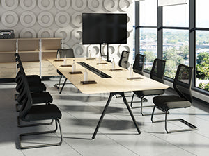Office Chairs No Wheels Conference Room Chair Breathable Mesh Upgraded Cushion and Sled Base, Mid Back Reception Chair No Armrests