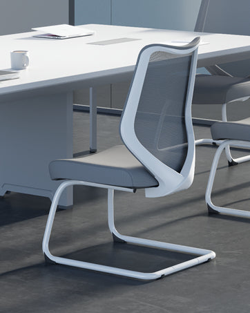 Office Chairs No Wheels Conference Room Chair Breathable Mesh Upgraded Cushion and Sled Base, Mid Back Reception Chair No Armrests